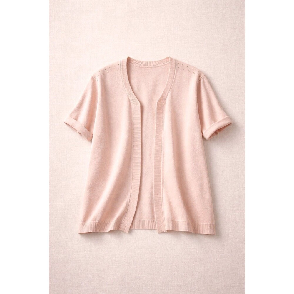 Curlbiuty Boutique Women's Pink Cardigan Short Sleeve Size M